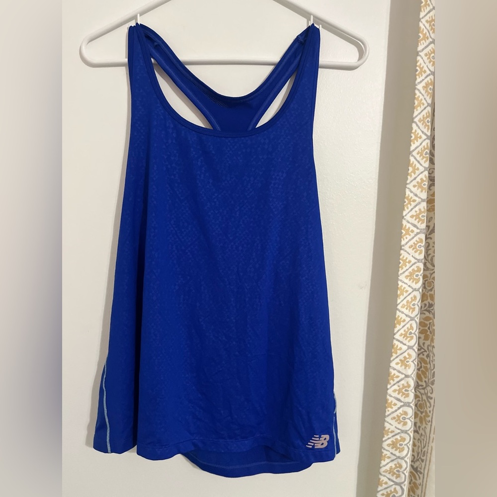 New Balance Blue Reflective Racerback tank Women’s Large - Picture 3 of 4